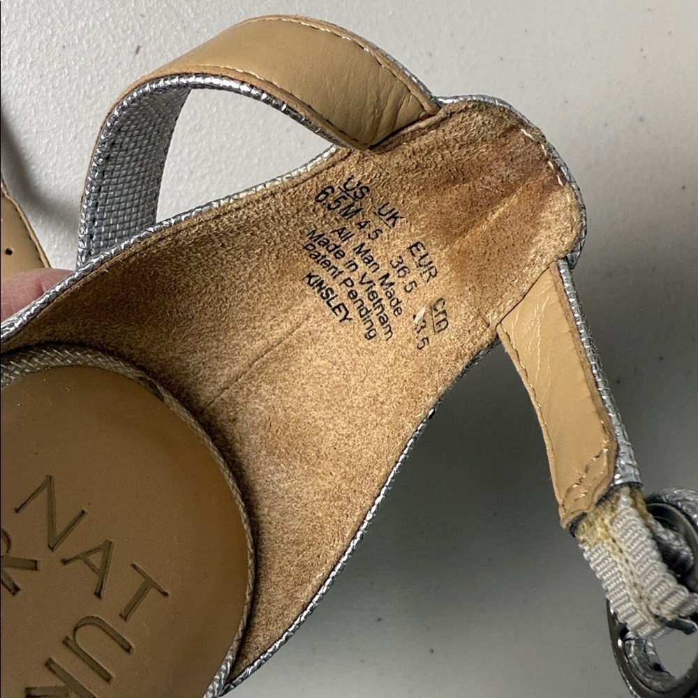 Naturalizer Strappy Heels Silver Size 6.5 - Picture 11 of 16